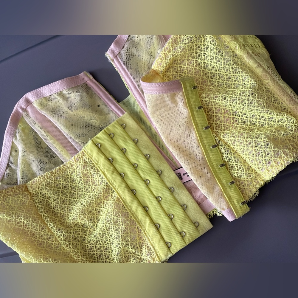 Victoria Secret Lime Green Lace Corset Top